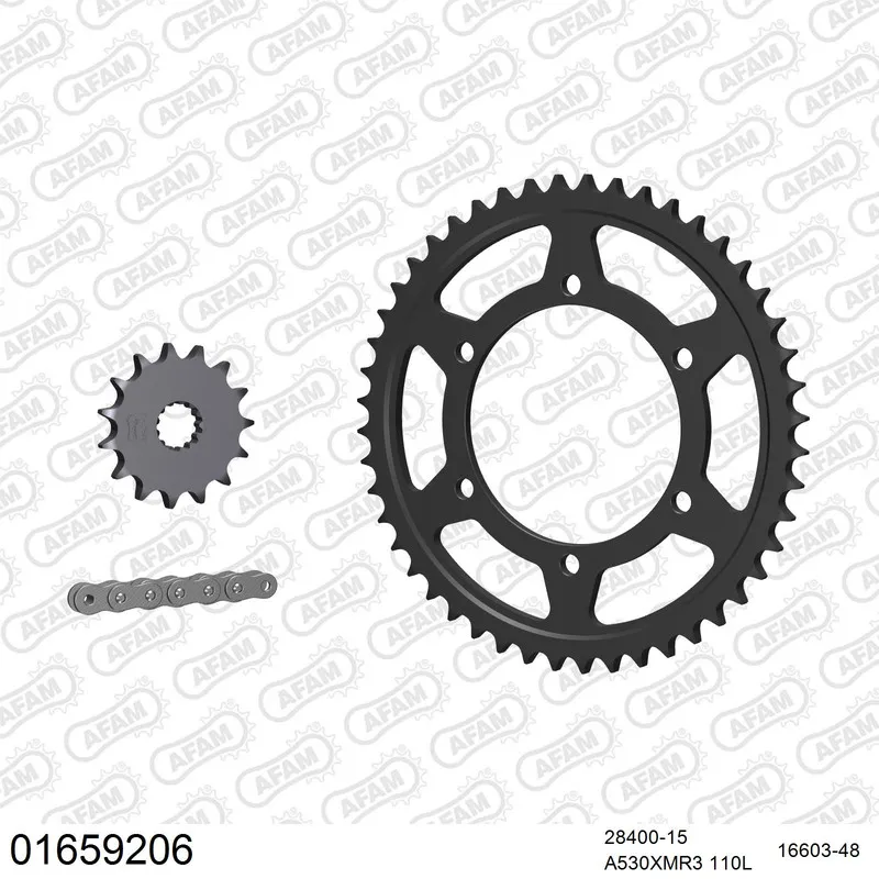 AFAM Kettensatz Stahl 530 XMR3 15x48 - Kawasaki ZZR 500 1990-92 - 01659206