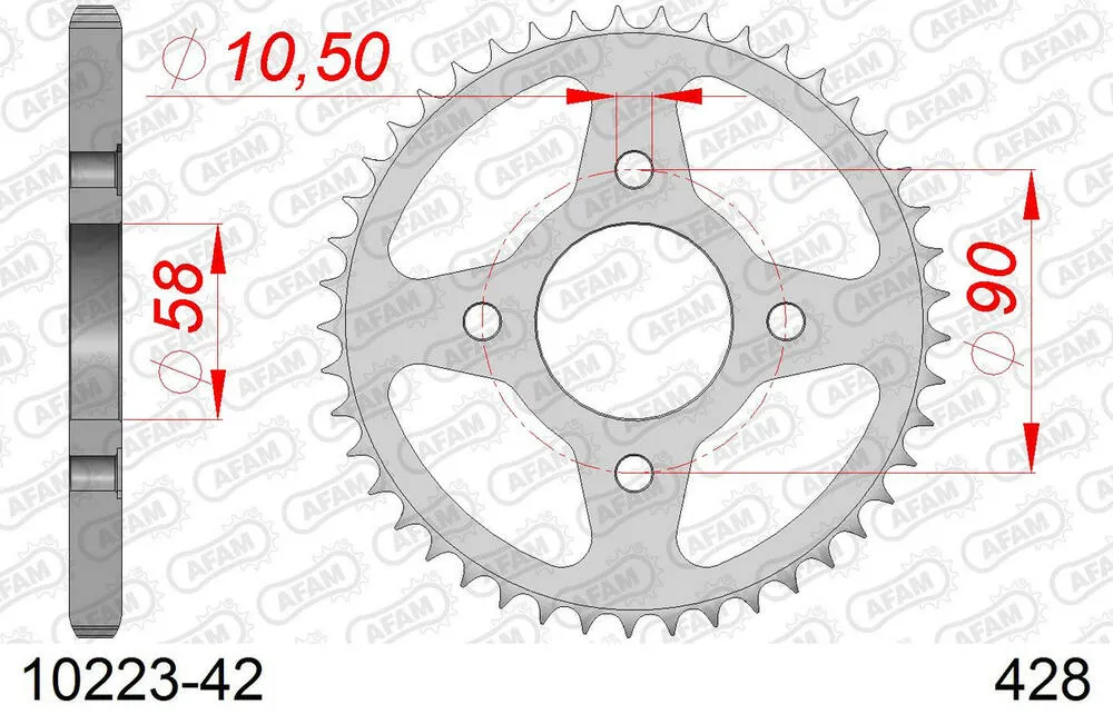 AFAM Kettensatz Stahl 428 R1-G 15x42 - Honda CBF 150 2011-12 - 01015200