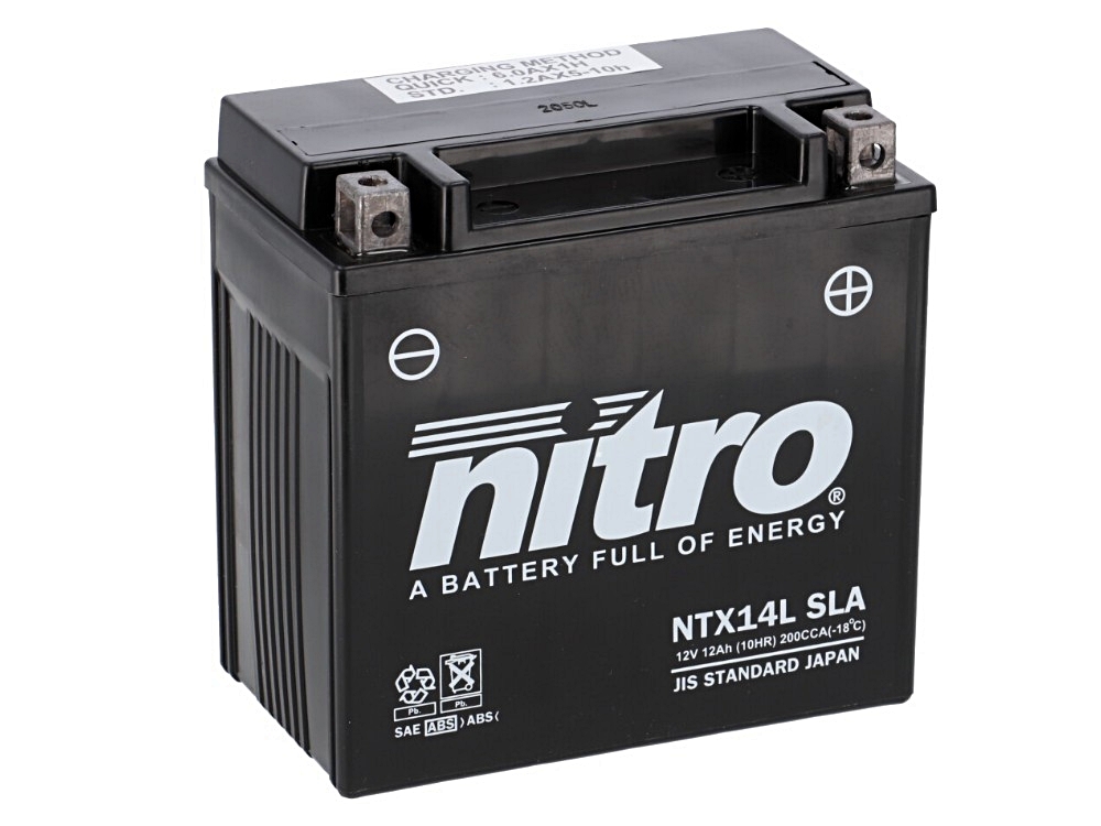 Nitro NTX14L SLA AGM Gel Batterie 12V 12 Ah ab Werk gefüllt Nitro NTX14L SLA AGM Gel Batterie 12V 12 Ah ab Werk gefüllt