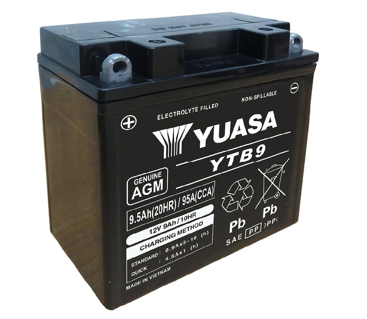 Yuasa YTB9 AGM Batterie 12V 9 AH (WC) ab Werk gefüllt Yuasa YTB9 AGM Batterie 12V 9 AH (WC) ab Werk gefüllt