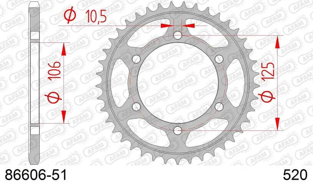 86606-51 AFAM Kettensatz Stahl 520 XSR-G 15x51 - Triumph Daytona 660 2024 - KIT109151