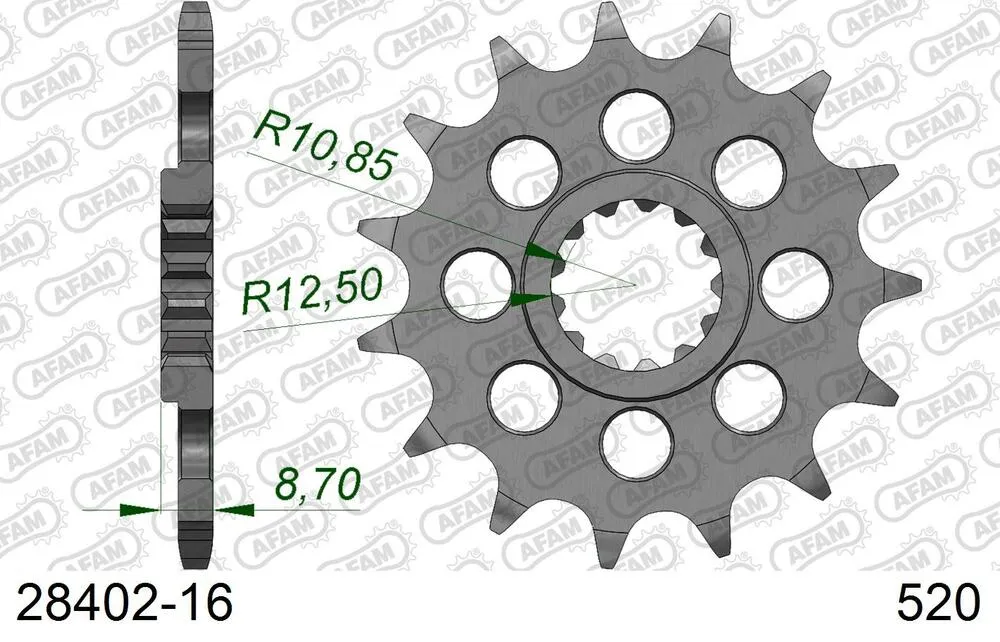 AFAM Racing Kettensatz Aluminium 520 XSR-G 16x43 - Suzuki GSX-R 750 SRAD 1996-97 - 01577402