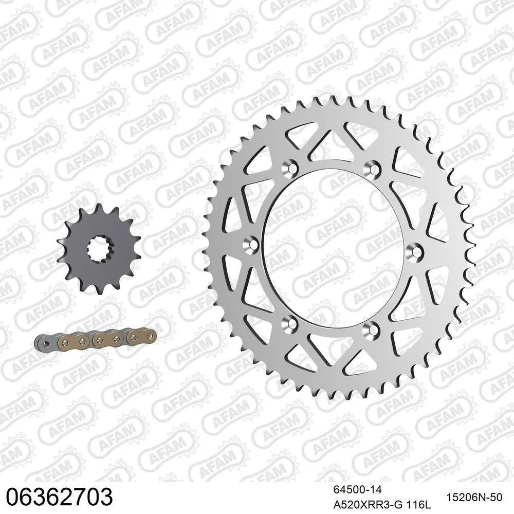 AFAM Kettensatz Aluminium 520 XRR3-G 14x50 - Husqvarna TE 510 2004-10 - 06362703