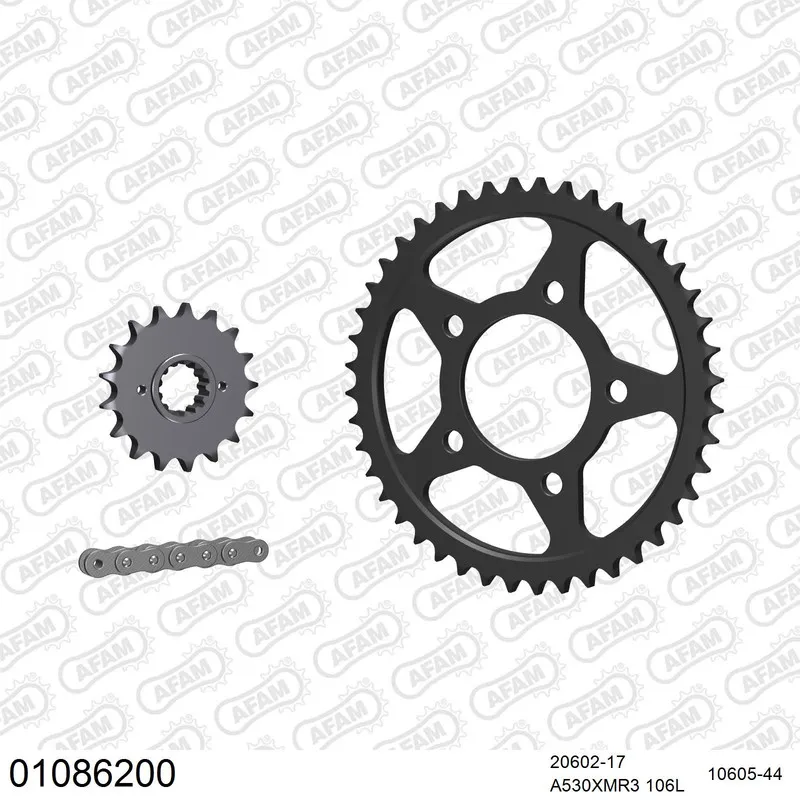 01086200 AFAM Kettensatz Stahl 530 XMR3 17x44 - Honda CB 900 F 1979-83 - 01086200