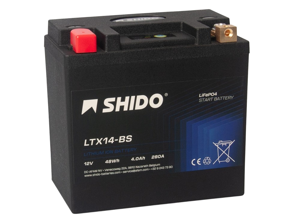 Shido LTX14-BS Lithium Ion Batterie 12V 48 Wh