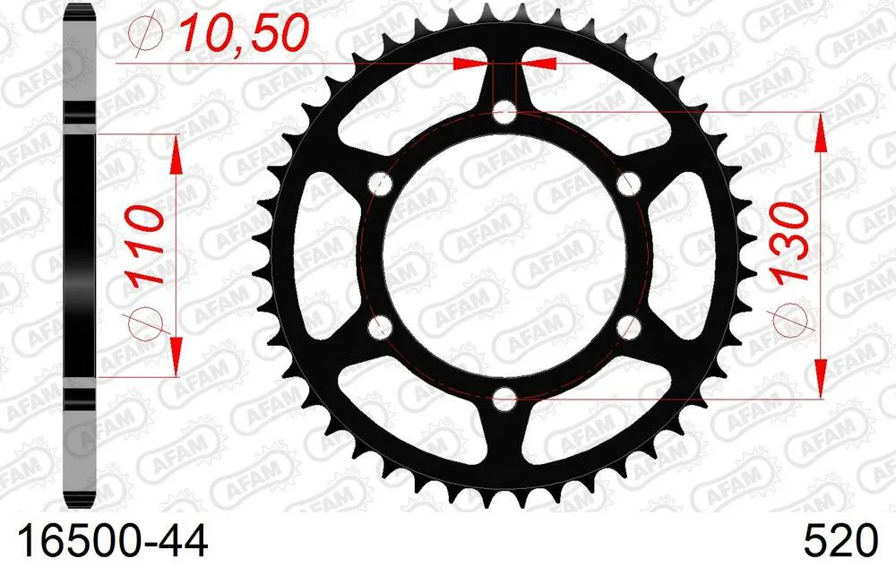 AFAM Kettensatz Stahl 520 XRR3-G 14x44 - Kawasaki EL 250 1990-94 - 01626161