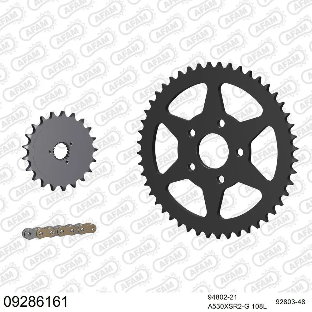 09286161 AFAM Kettensatz Stahl 530 XSR2-G 21x48 - Harley Davidson XLH 883 4 speed Sportster 1986-90 - 0928616