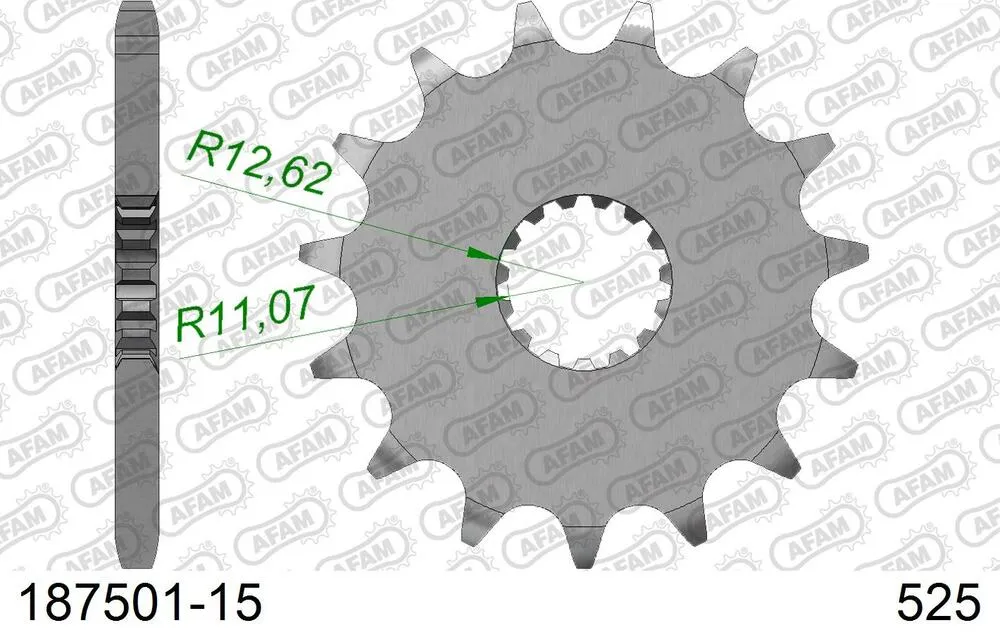 187501-15 AFAM Kettensatz Stahl 525 XMR3 15x38 - Royal Enfield 400 Himalayan 2016-22 - 18543501