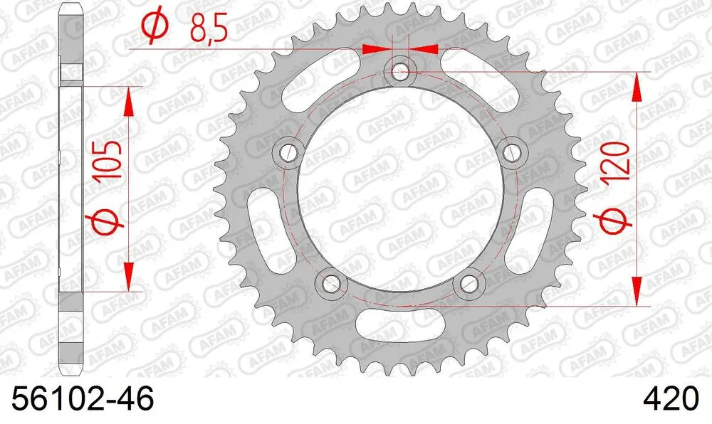 AFAM Kettensatz Stahl 420 R1-G 12x46 - Gilera 50 Eaglet 1996 - 05601162