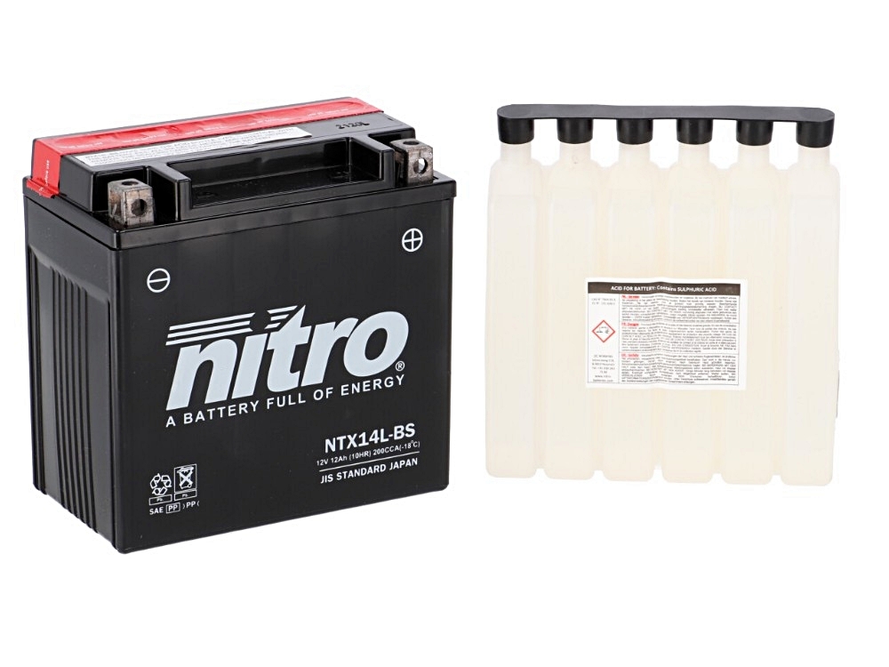 Nitro NTX14L-BS AGM Batterie 12V 12 Ah mit Säurepack Nitro NTX14L-BS AGM Batterie 12V 12 Ah mit Säurepack
