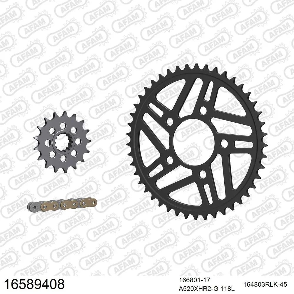 16589408 AFAM Kettensatz Aluminium 520 XHR2-G 17x45 - BMW HP4 Race 1000 2017-18 - 16589408