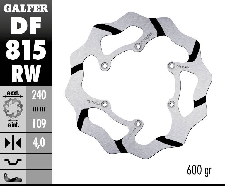 Galfer Bremsscheibe starr grooved 240X4mm - DF815RW