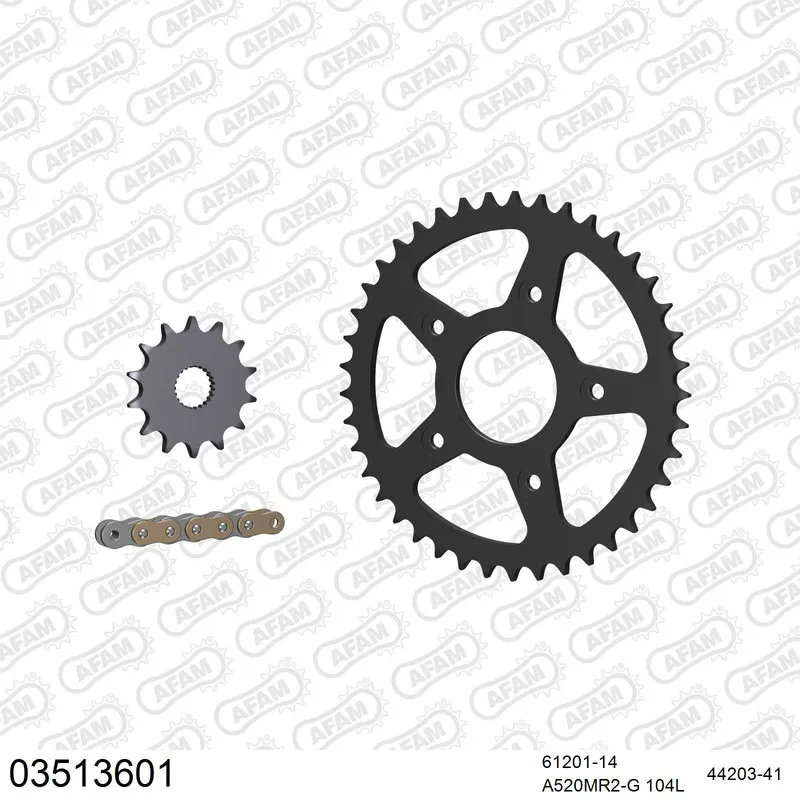 AFAM Kettensatz Stahl 520 MR2-G 14x41 - Aprilia 125 Tuareg Wind 1989-91 - 03513601
