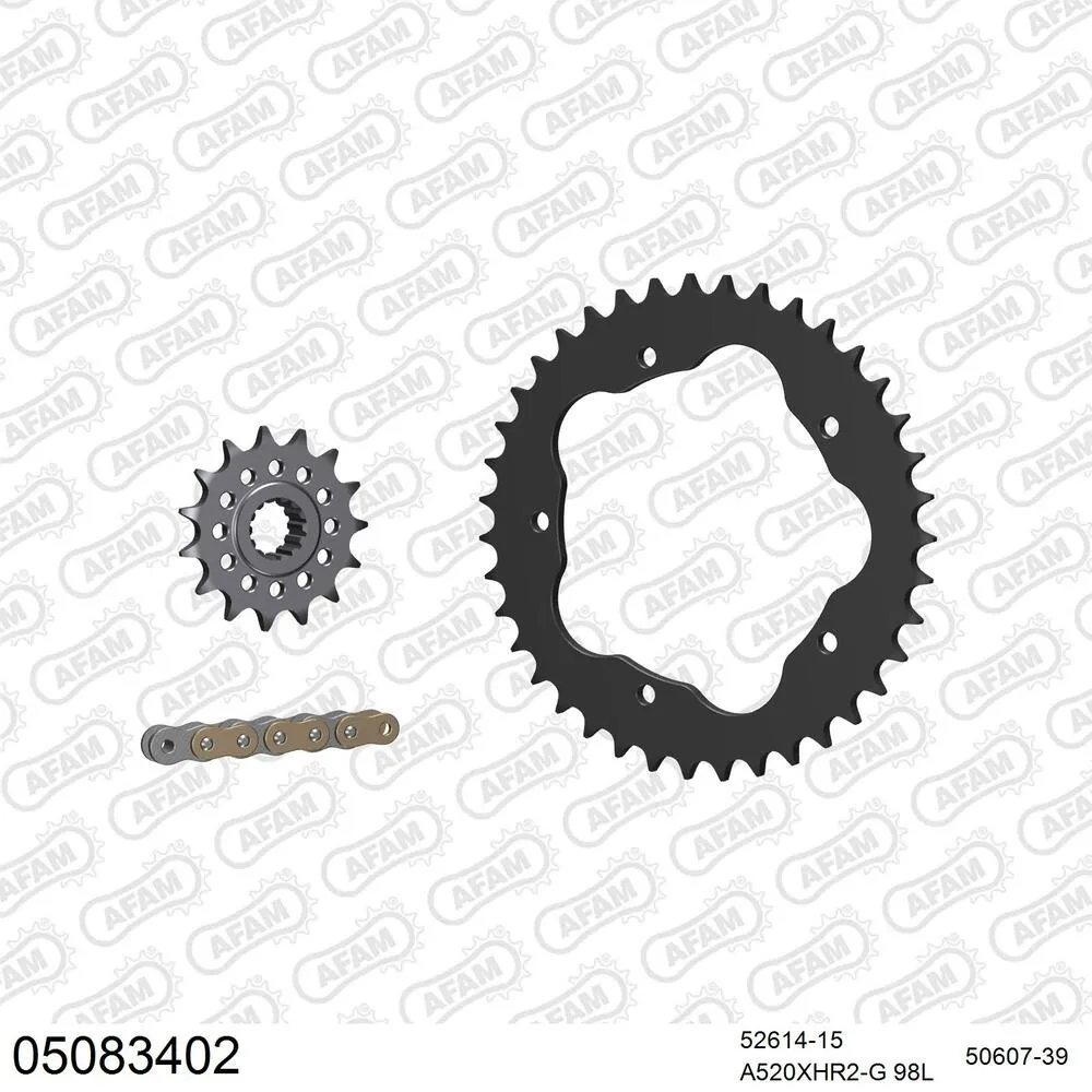 05083402 AFAM Kettensatz Stahl 520 XHR2-G 15x39 - Ducati 848 2008-13 - 05083402