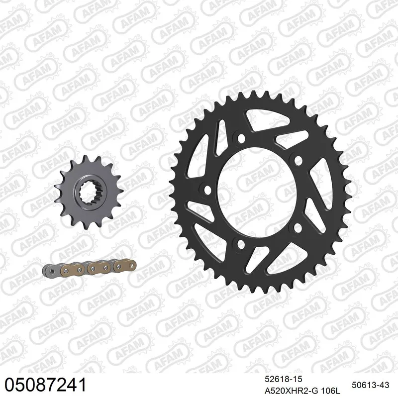 05087241 AFAM Kettensatz Stahl 520 XHR2-G 15x43 - Ducati 959 Panigale 2016-19 - 05087241