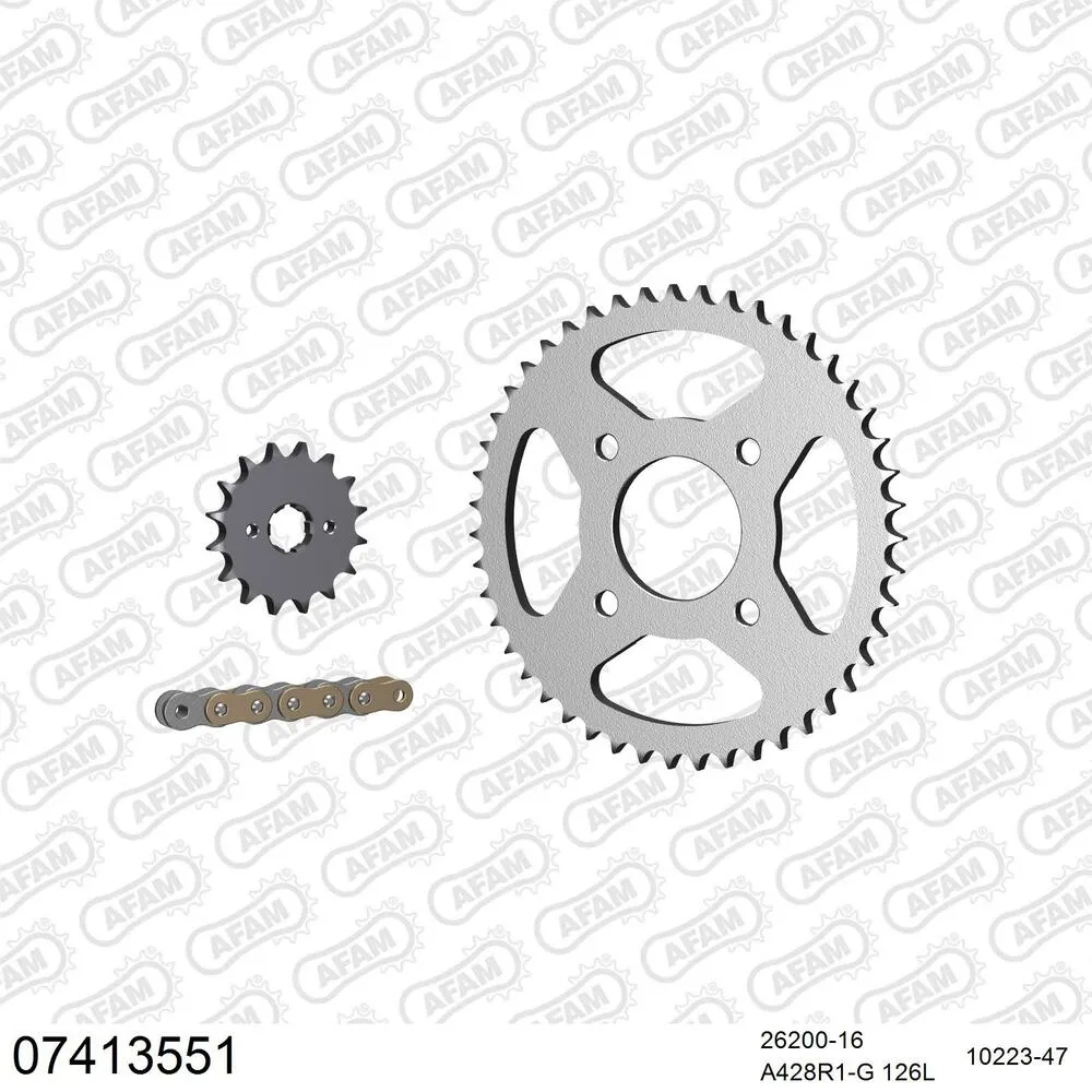 AFAM Kettensatz Stahl 428 R1-G 16x47 - Kymco 125 Stryker 2000-06 - 07413551