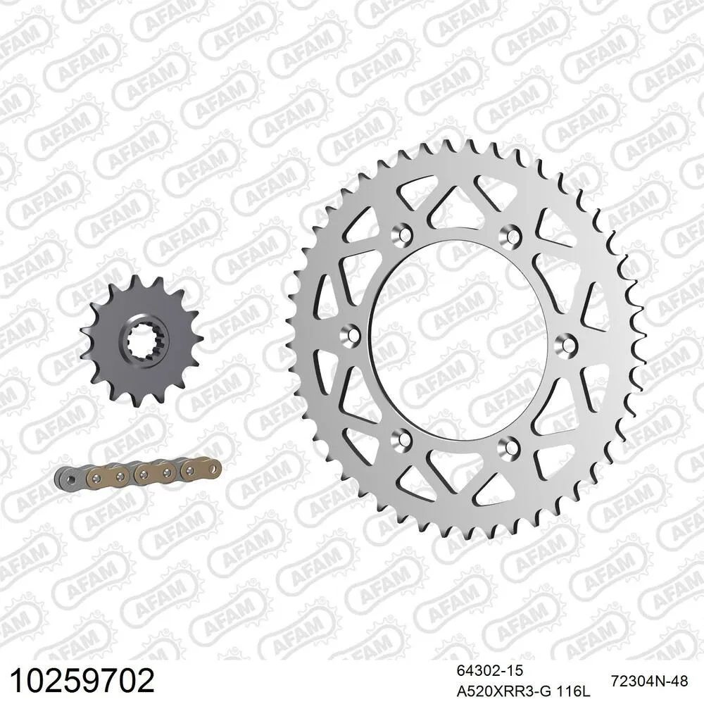 10259702 AFAM Kettensatz Aluminium 520 XRR3-G 15x48 - Husaberg FE 501 E 2003-04 - 10259702