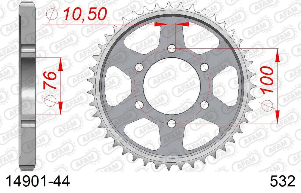 14901-44 AFAM Kettensatz Stahl 532 ZVX 16x44 - Suzuki GSX-R 1100 W 1995-98 - 01492251
