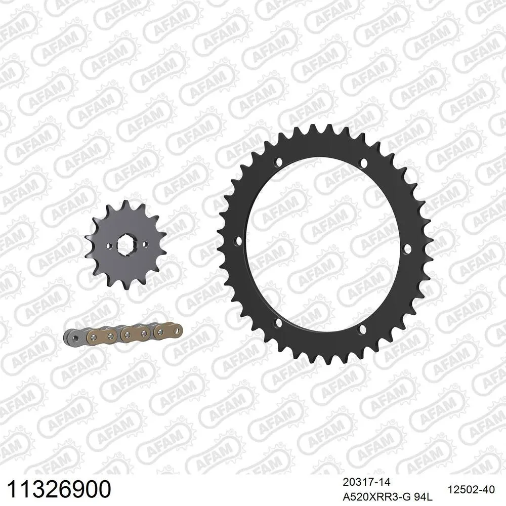 11326900 AFAM Kettensatz Stahl 520 XRR3-G 14x40 - Barossa 250 Quarterback 2003-05 - 11326900
