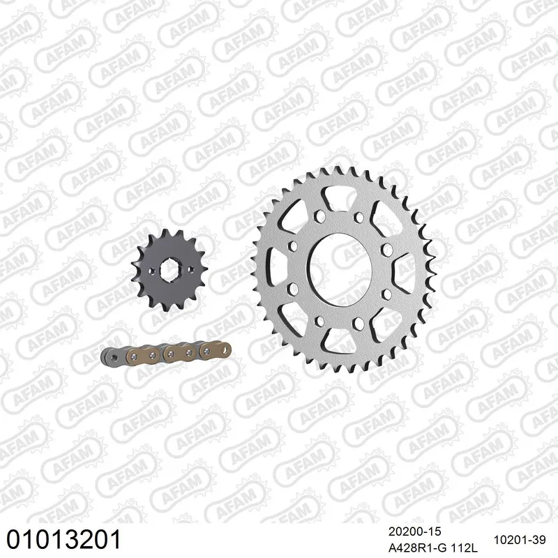 AFAM Kettensatz Stahl 428 R1-G 15x39 - Honda CB 125 T 1977-82 - 01013201