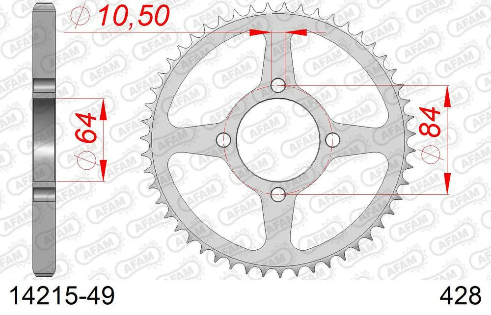 AFAM Kettensatz Stahl 428 R1-G 14x49 - Suzuki RV 125 Van-Van 2007-17 - 01413102