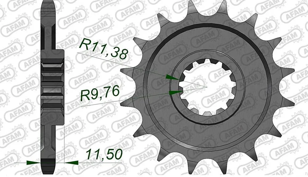 AFAM Kettensatz Stahl 428 R1-G 16x53 - Suzuki DR 125 S 1985-94