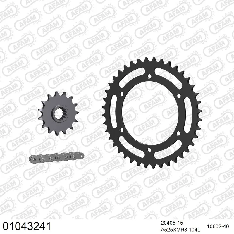 AFAM Kettensatz Stahl 525 XMR3 15x40 - Honda VFR 400 R 1989-92 - 01043241