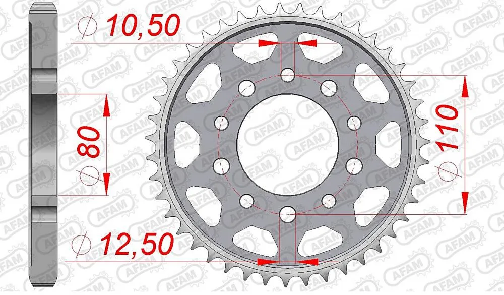 afam_kettenrad_hinten_10405 AFAM Kettensatz Stahl 530 XMR2 15x43 - Honda CBR 600 F 1987-90
