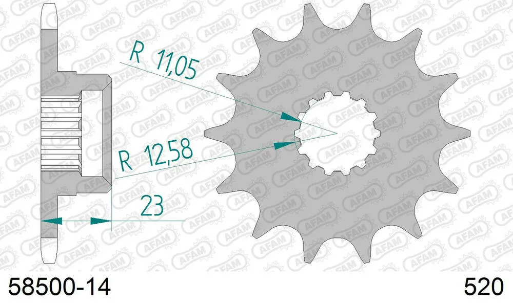 AFAM Kettensatz Stahl 520 XMR3 14x43 - Gilera XRT 600 1988-89 - 05670600