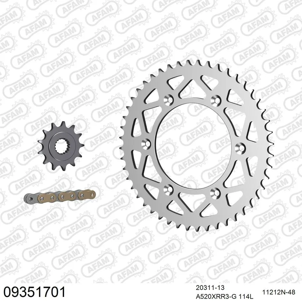 AFAM Kettensatz Aluminium 520 XRR3-G 13x48 - Hm-honda CRE 450 F 2002-03 - 09351701
