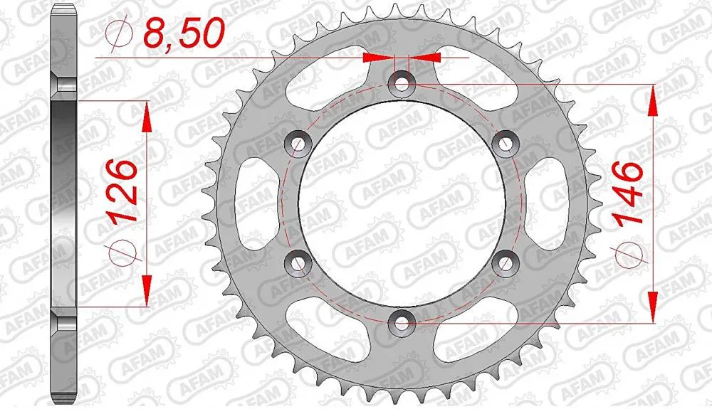afam_kettenrad_hinten_14203 AFAM Kettensatz Stahl 520 XRR2-G 15x41 - Suzuki DR-Z 400 SM 2005-09