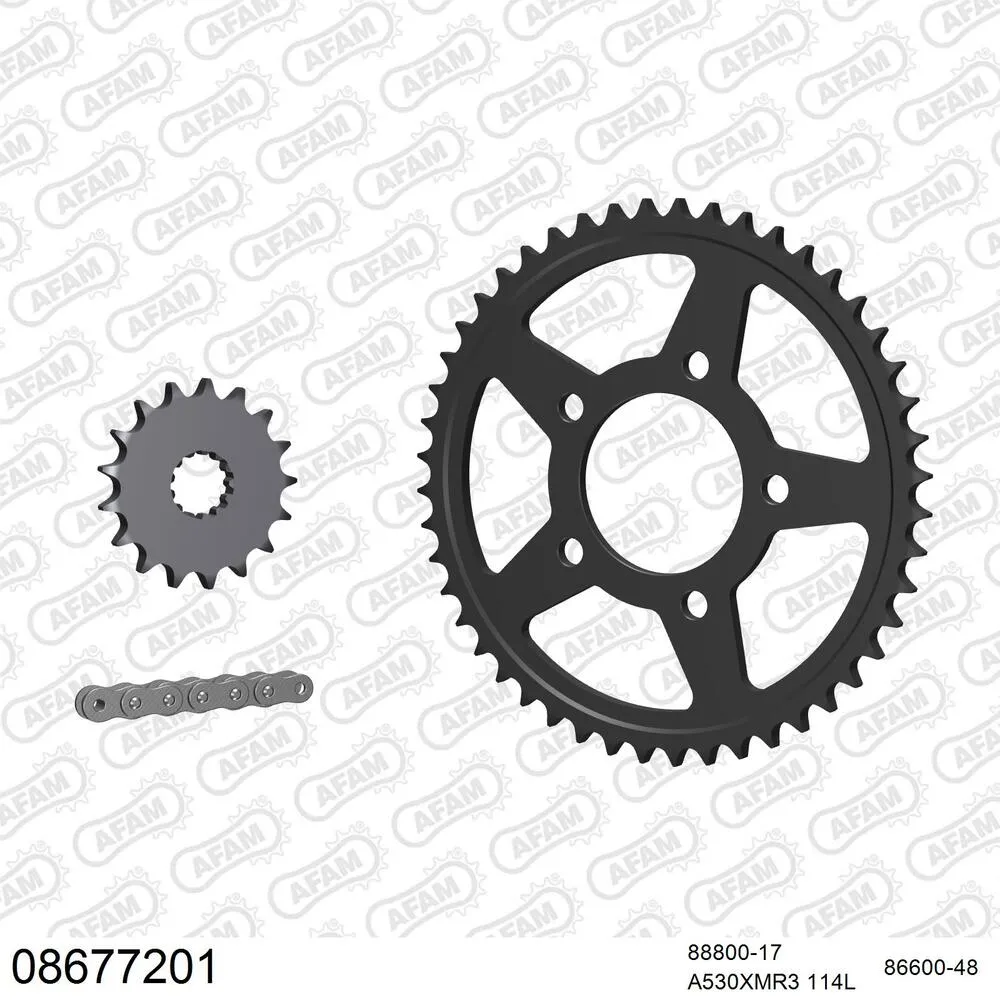 AFAM Kettensatz Stahl 530 XMR3 17x48 - Triumph Trident 750 1991-98 - 08677201