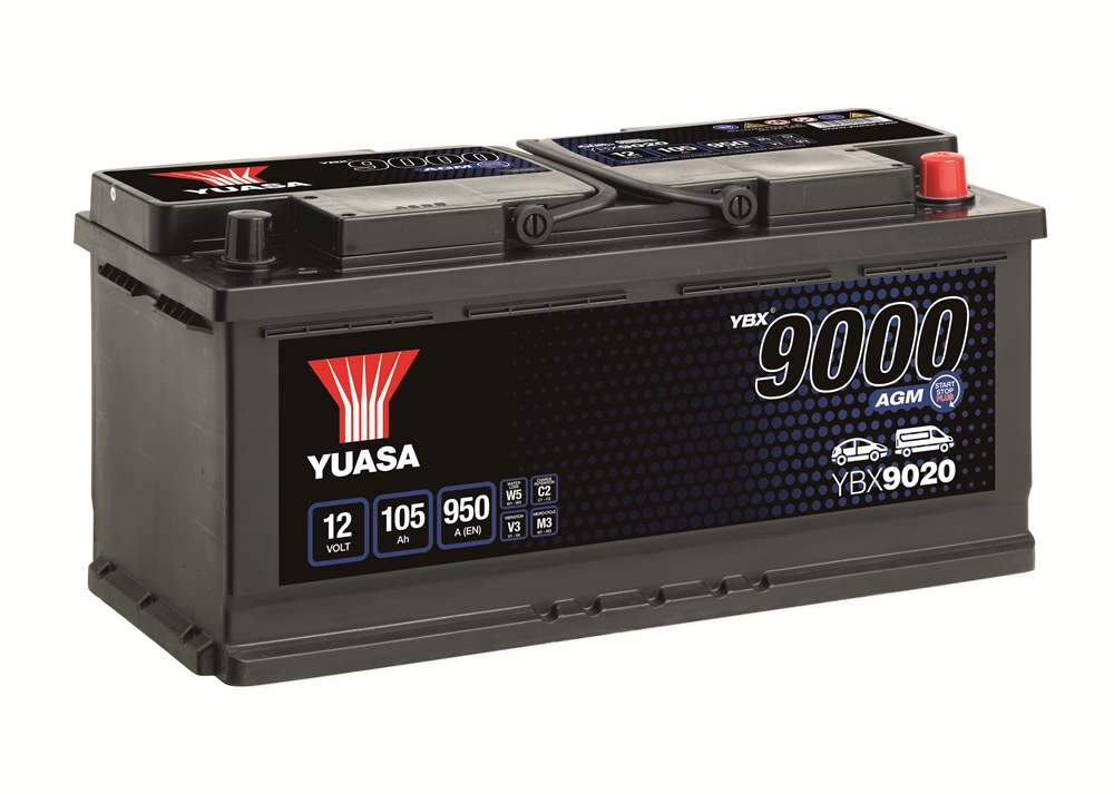Yuasa YBX9020 AGM Batterie 12V 105 AH