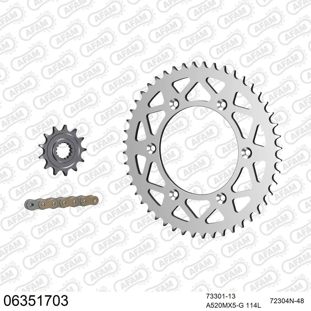 06351703 AFAM Kettensatz Aluminium 520 MX6-GG 13x48 - Husqvarna FX 450 2017-22 - 06351703
