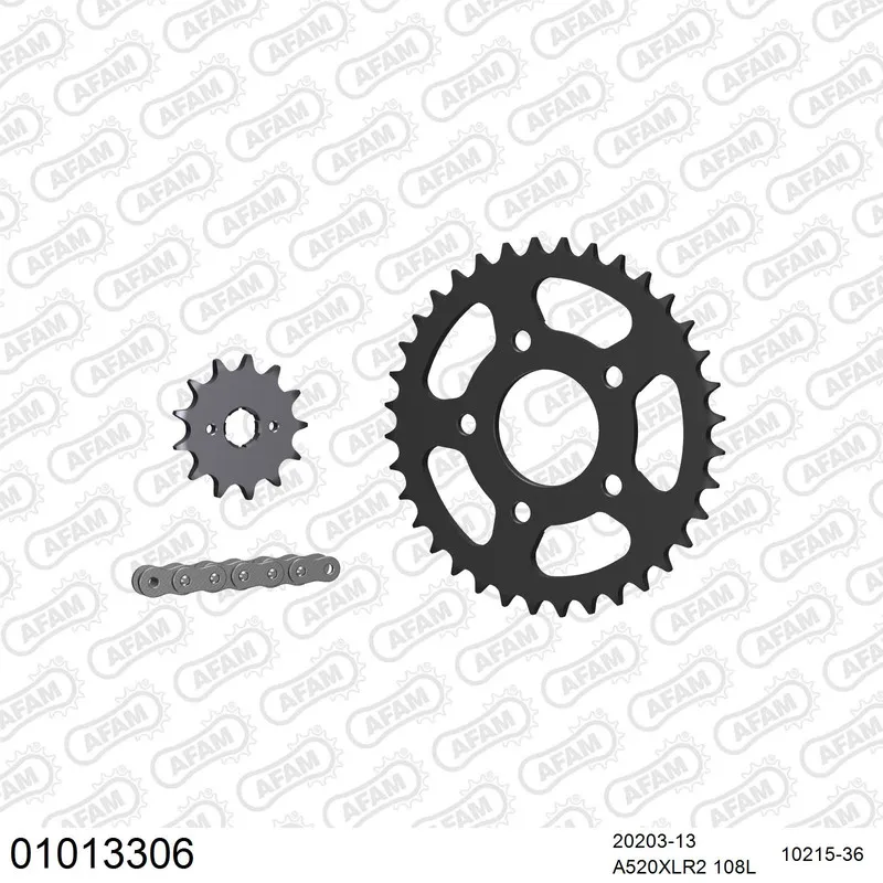 AFAM Kettensatz Stahl 520 XLR2 13x36 - Honda NSR 125 F 1988-92 - 01013306