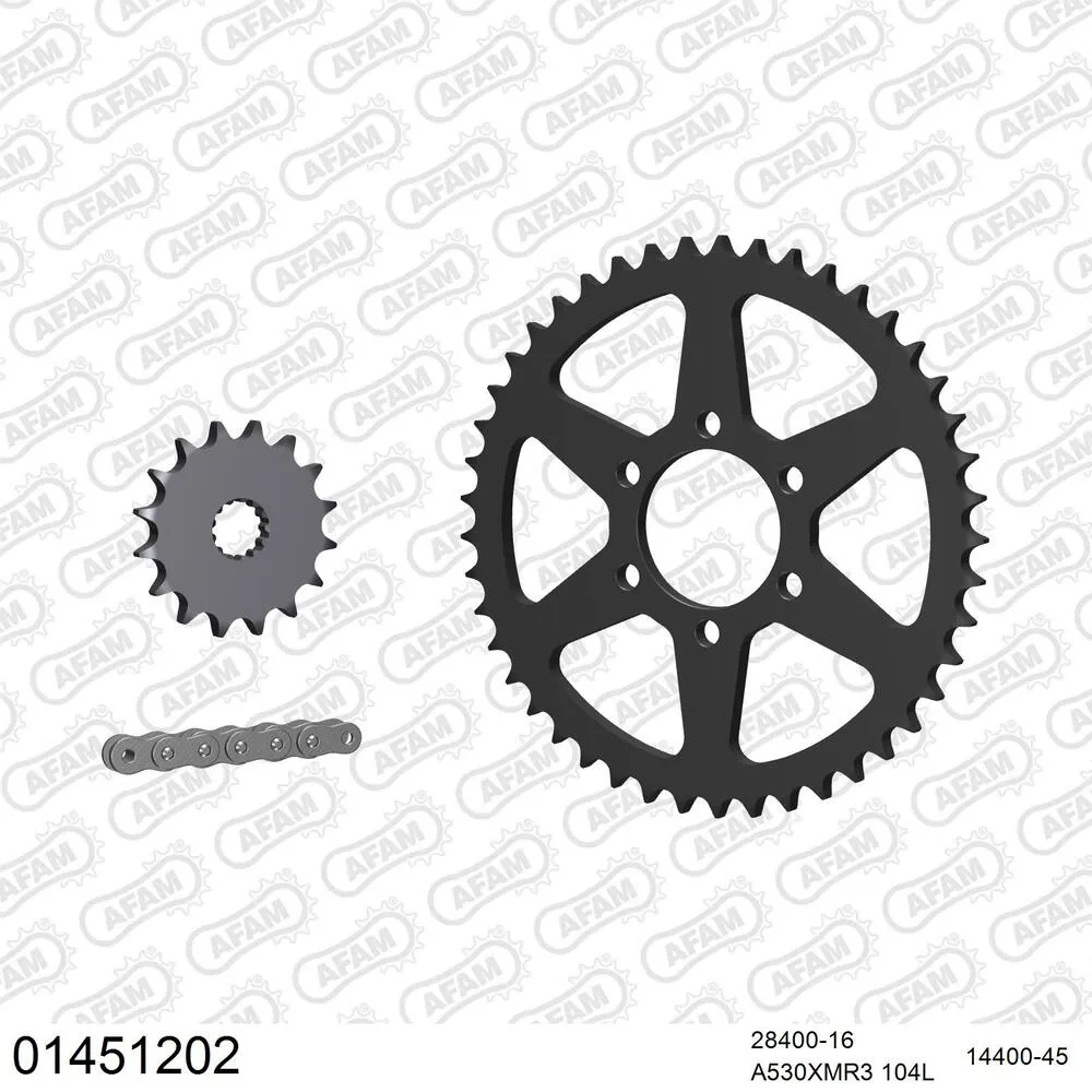 01451202 AFAM Kettensatz Stahl 530 XMR3 16x45 - Suzuki GS 450 E 1980-81 - 01451202