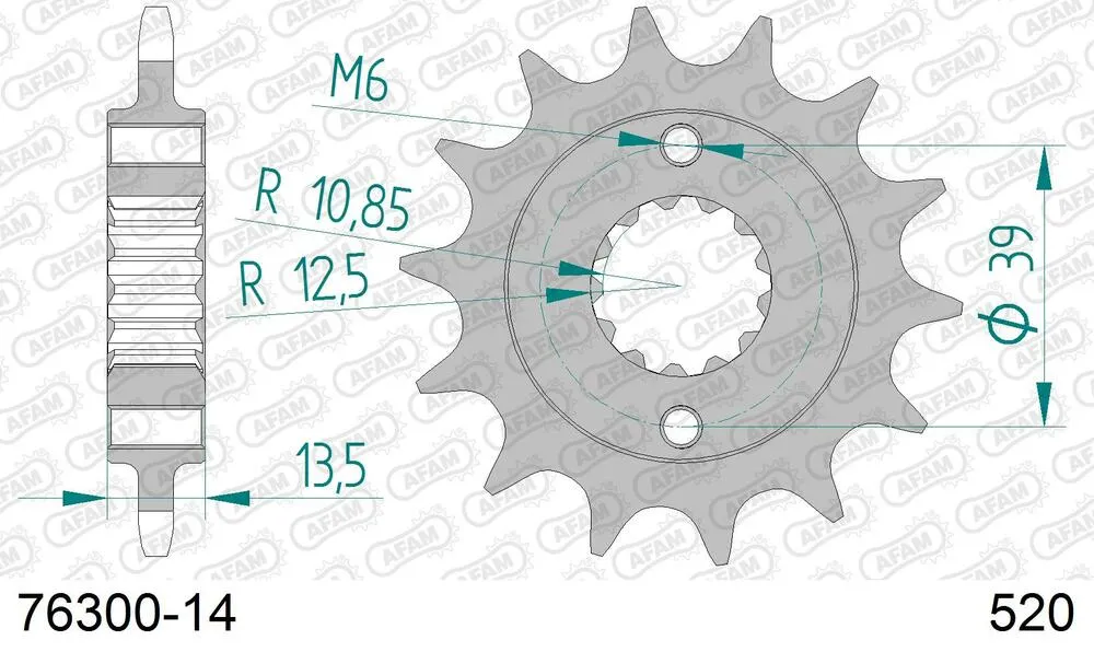 76300-14 AFAM Kettensatz Stahl 520 XRR3-G 14x38 - Kymco 250 Maxxer 2004-16 - KIT107761