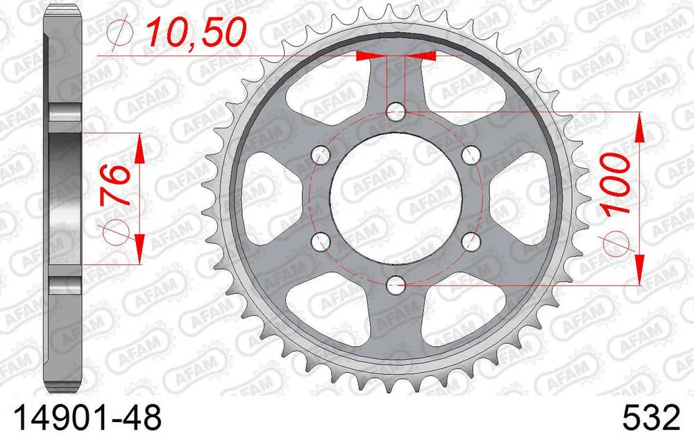 14901-48 AFAM Kettensatz Stahl 532 ZVX 15x48 - Suzuki GSX-R 1100 1989 - 01492247