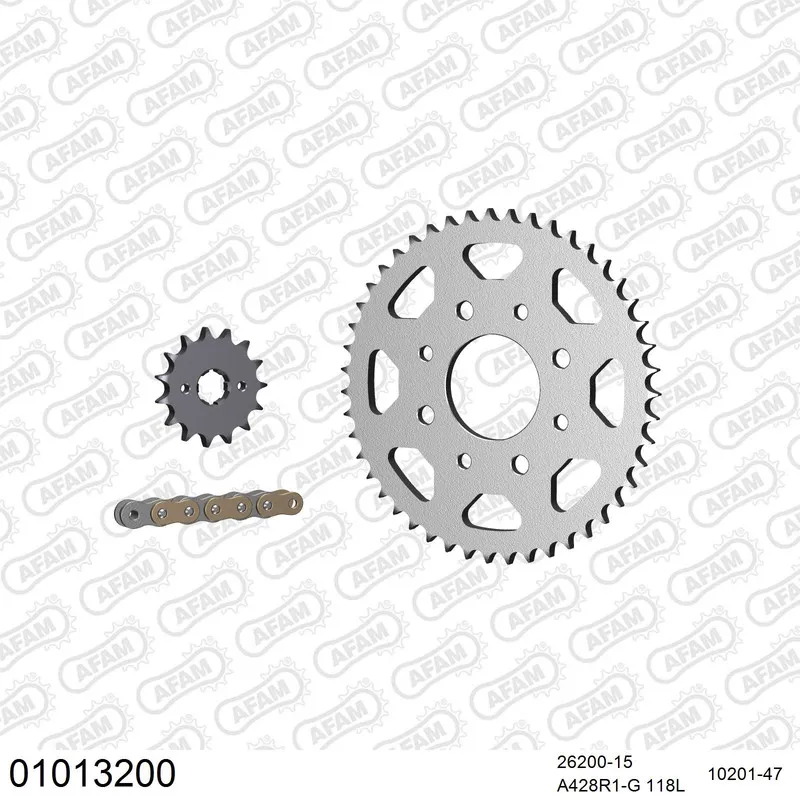AFAM Kettensatz Stahl 428 R1-G 15x47 - Honda CB 125 1972-79 - 01013200