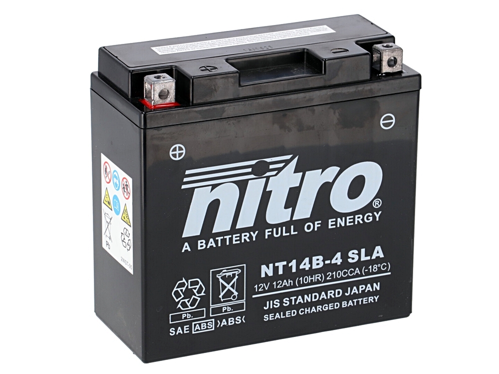 Nitro NT14B-4 SLA AGM Gel Batterie 12V 12 Ah ab Werk gefüllt Nitro NT14B-4 SLA AGM Gel Batterie 12V 12 Ah ab Werk gefüllt
