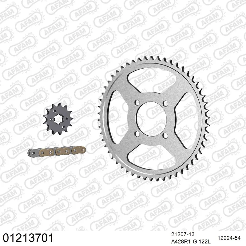 AFAM Kettensatz Stahl 428 R1-G 13x54 - Yamaha TT-R 125 LW 2002-21 - 01213701