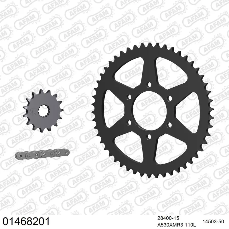 01468201 AFAM Kettensatz Stahl 530 XMR3 15x50 - Suzuki GS 550 E 1978-82 - 01468201