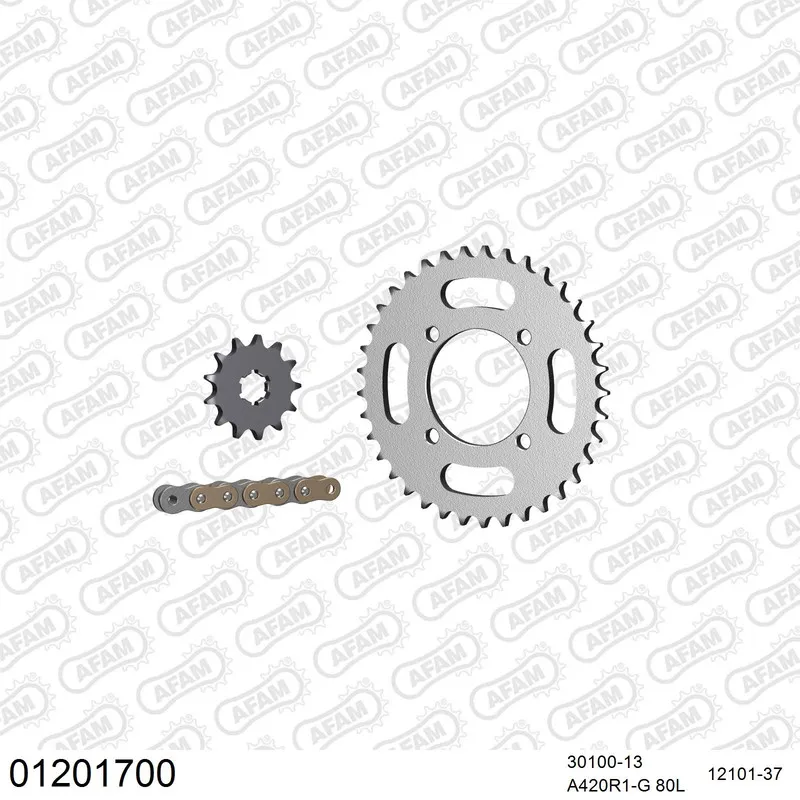 AFAM Kettensatz Stahl 420 R1-G 13x37 - Yamaha TT-R 50 E 2006-24 - 01201700
