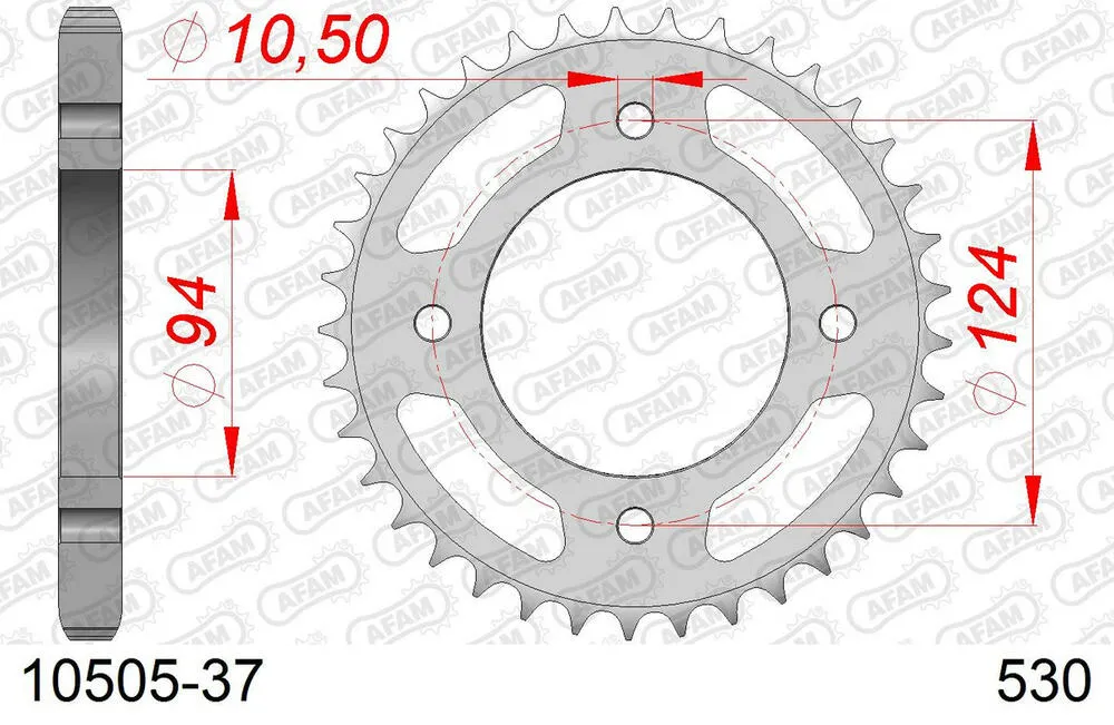AFAM Kettensatz Stahl 530 XMR3 17x37 - Honda CB 550 F 1977-80 - 01068200