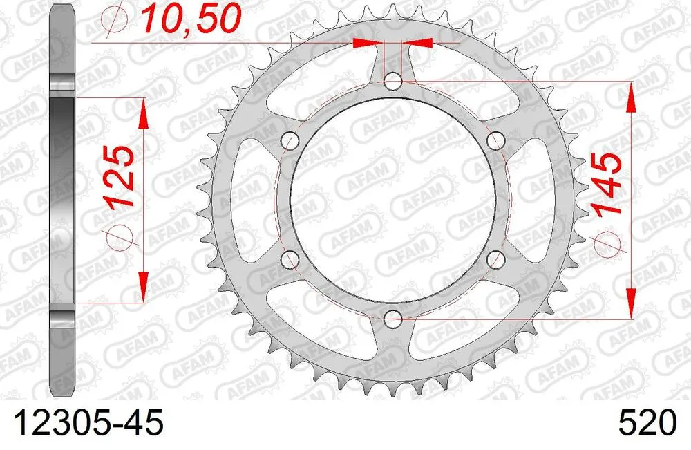 AFAM Kettensatz Stahl 520 XSR-G 15x45 - Yamaha XT 660 R 2004-16 - KIT102461