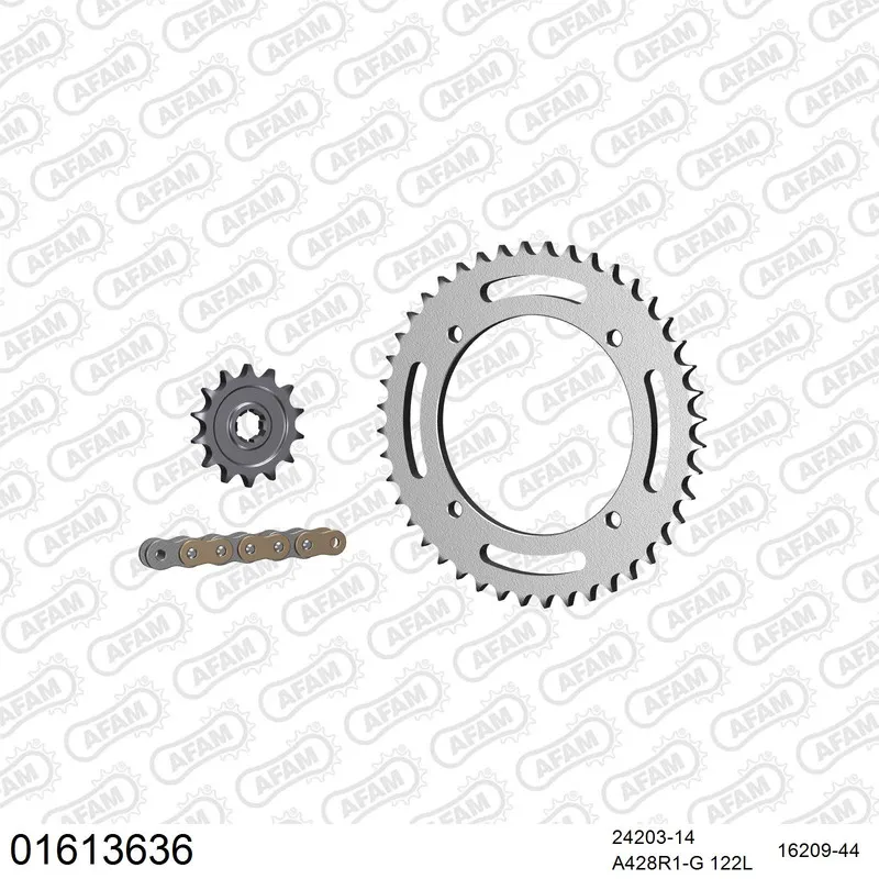 AFAM Kettensatz Stahl 428 R1-G 14x44 - Kawasaki KLX 125 D-Tracker 2010-14 - 01613636