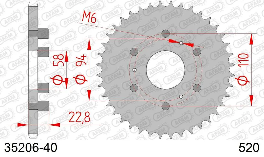 35206-40 AFAM Kettensatz Stahl 520 XLR2 15x40 - Aprilia 125 Classic 1995-01 - 03513162