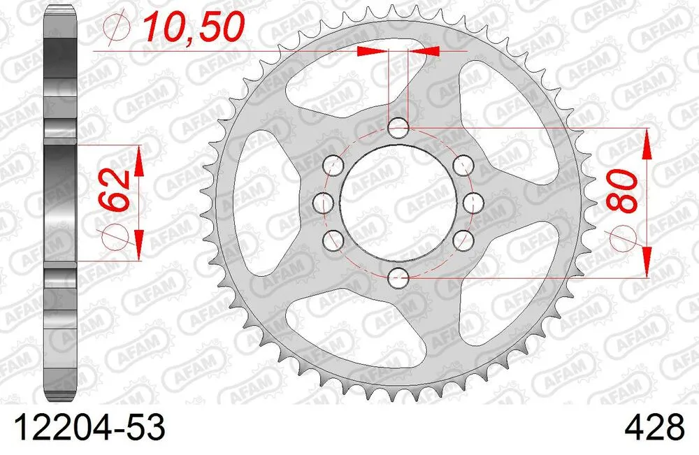 AFAM Kettensatz Stahl 428 R1-G 16x53 - Yamaha DT 125 LC 1984 - 01213603