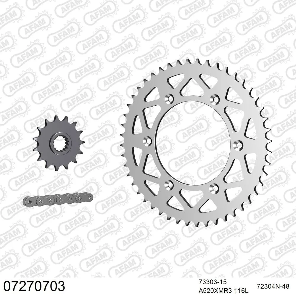 AFAM Kettensatz Aluminium 520 XMR3 15x48 - KTM GS 600 LC4 1991-93 - 07270703