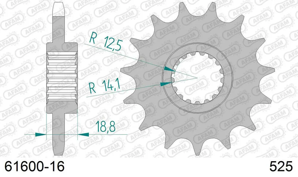 AFAM Kettensatz Stahl 525 XHR3-G 16x40 - Aprilia RSV 1000 2004-10 - KIT105941
